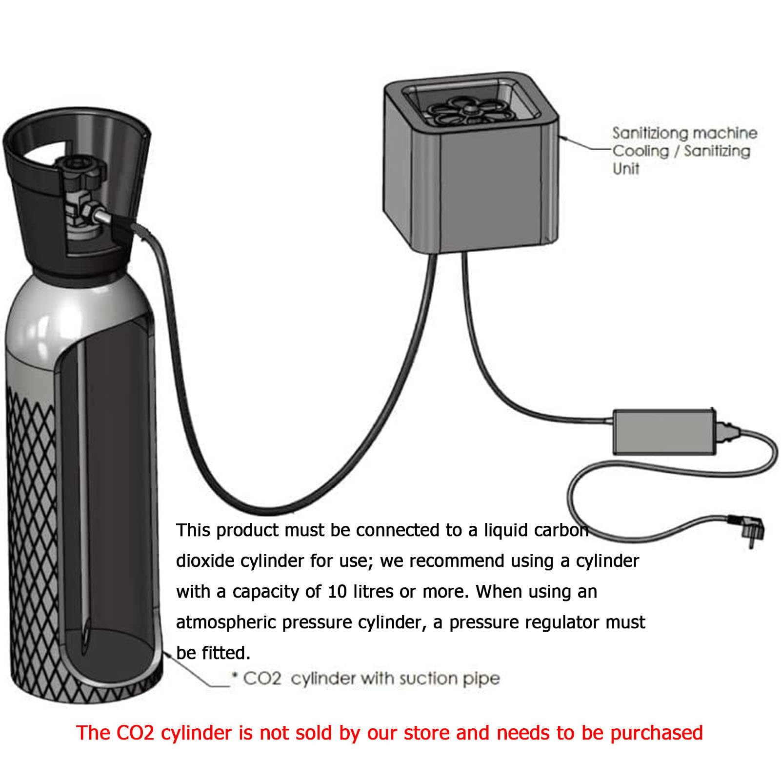 Enfriador de Vidrio con Enfriamiento Rápido de CO2 en 6 S | con luz LED para enfriar Bebidas Instantáneas, ideal para bar, Restaurante, Cocina, Cóctel, Cerveza, vino