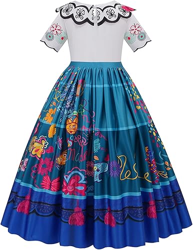 Miniatura 3 de BLOOMIRO Encanto Isabella Mirabel - Disfraz de princesa para niñas y niños fiesta de cumpleaños cosplay vestido de princesa con accesorios
