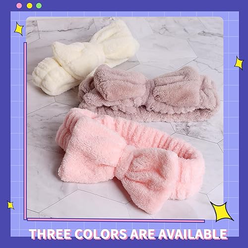 Miniatura 5 de WSYUB Diademas de spa, diademas de maquillaje, diadema con lazo para lavar la cara, diademas para el cuidado de la piel para mujeres, bandas para el