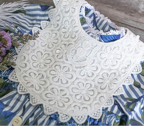 Miniatura 3 de GZMM Babero de bebé para niñas, babero de encaje suave para bebés de 0 a 12 meses, paquete de 2