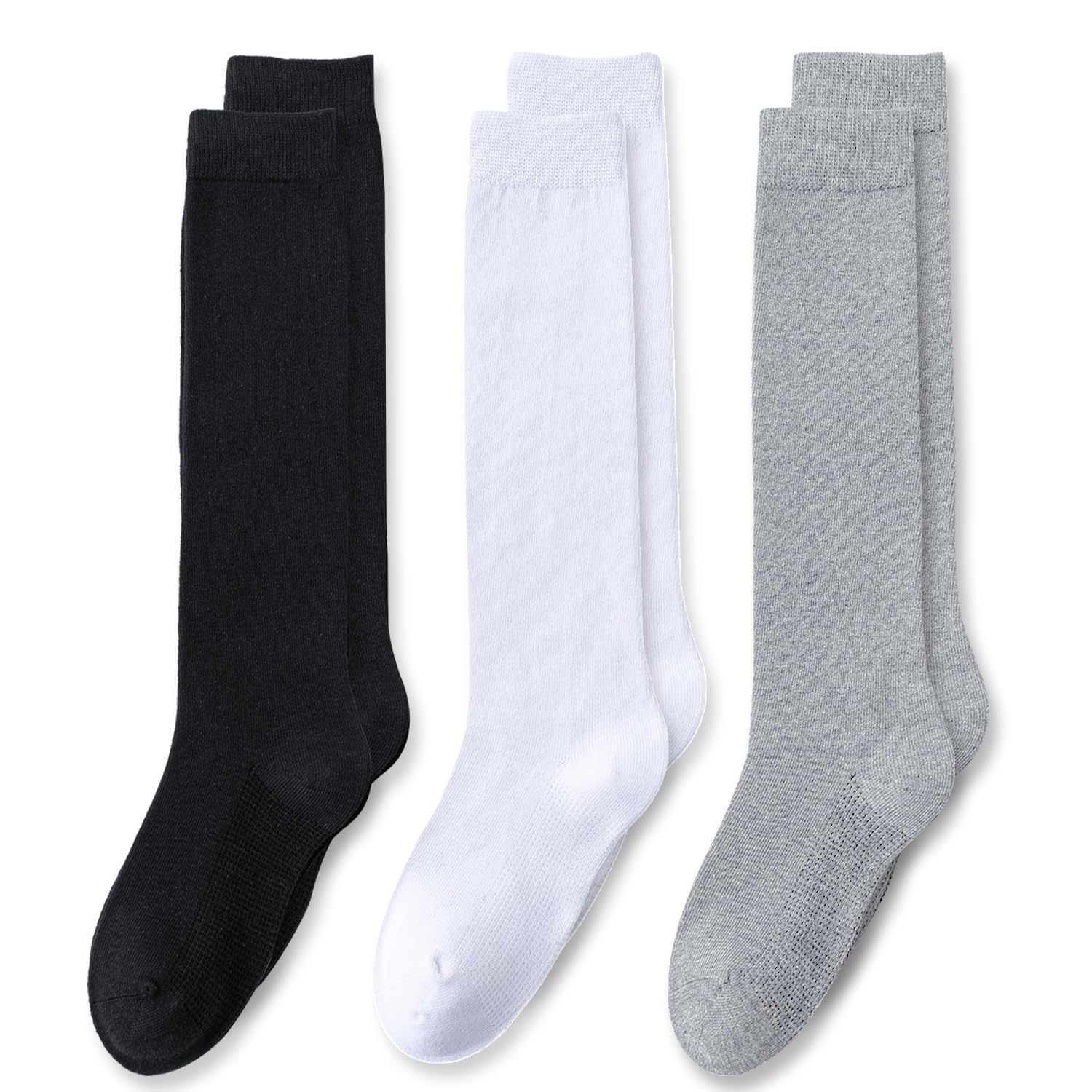 EPEIUS Girls Knee High Socks Seamless Cotton School Uniform Socks Kids Boy Over the Calf Sock 3 5