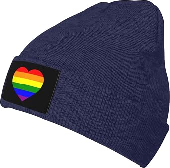 LGBT Gay Pride Flag للجنسين قبعة شتوية دافئة متماسكة قبعة صغيرة جمجمة أسود