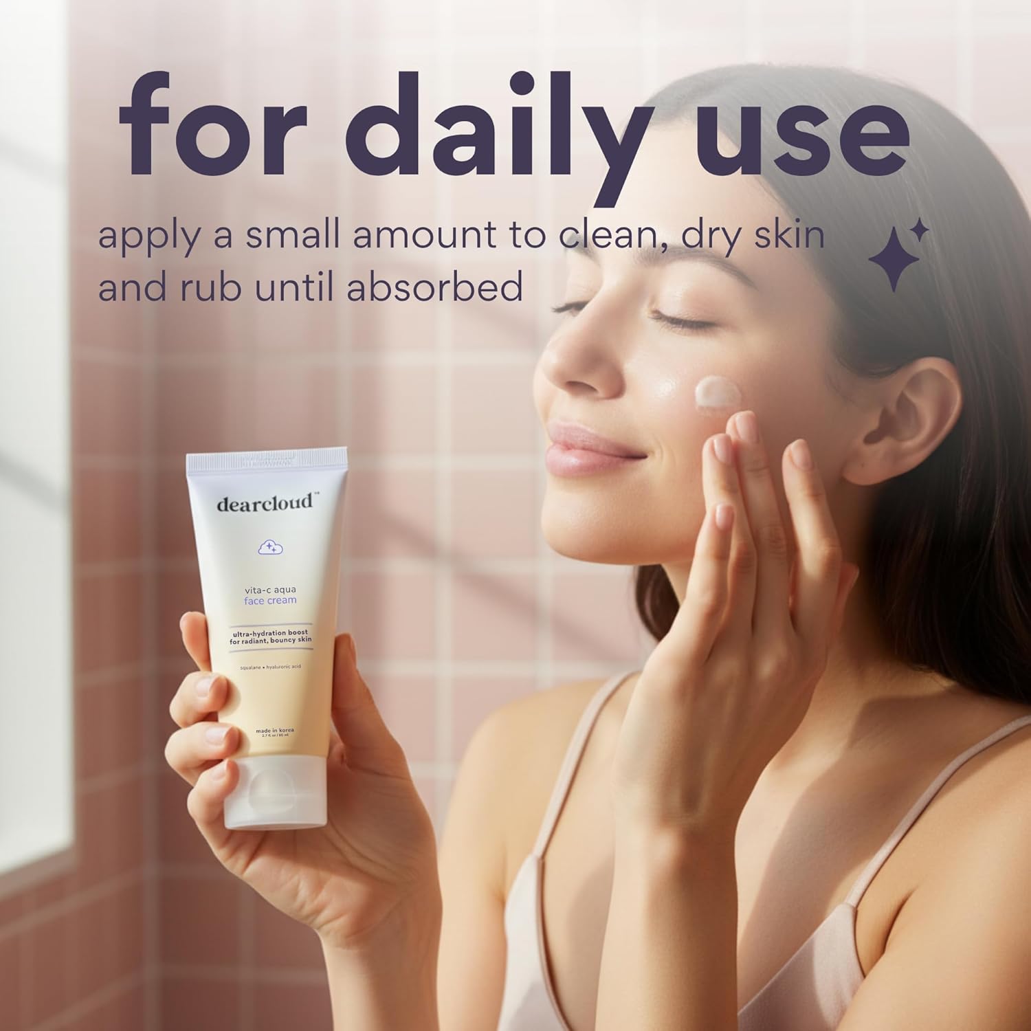 dearcloud Vita-C Aqua Face Cream – Face Moisturizer with Vitamin C, Squalane Oil for Face, Hyaluronic Acid Serum Hydration – Moisturizer for Women and Men (2.7 fl oz) - Image 7