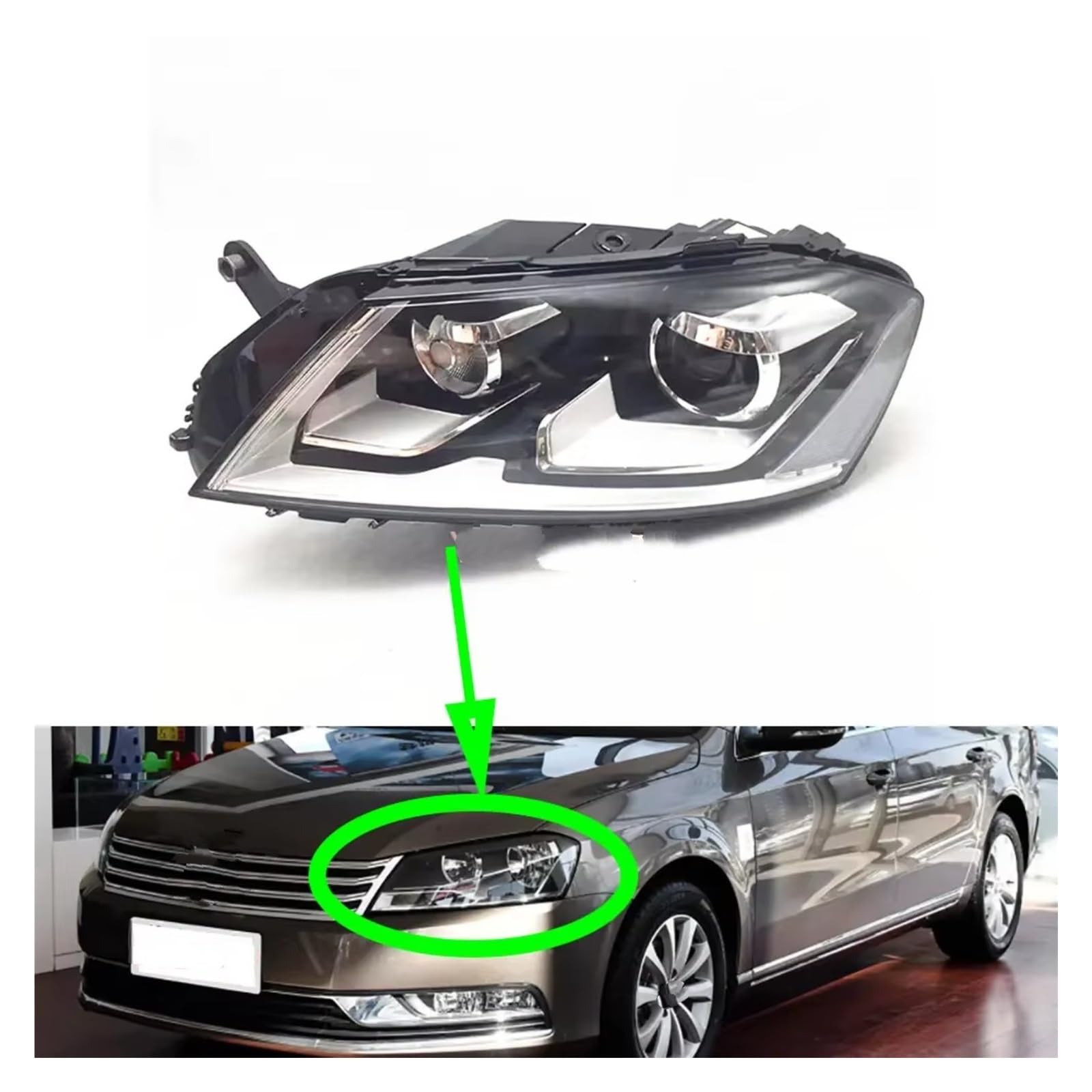 Fari Anteriori per VW Magotan Passat B7 2012-2016 Gruppo Ottico Anteriore Luci per Auto Gruppo Ottico Anteriore Fari Anteriori Gruppo Ottico Anteriore (Sinistro e Destro)