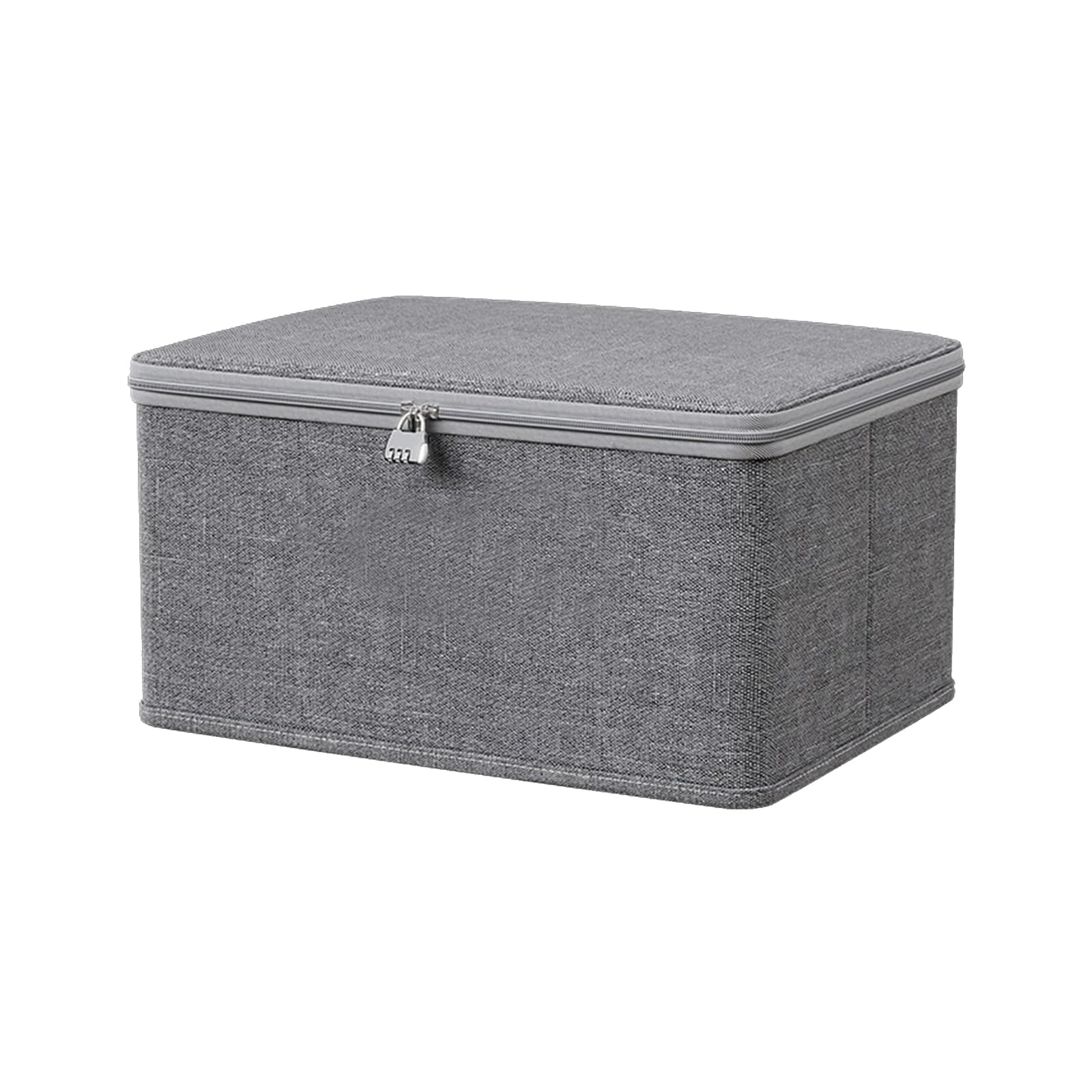 Scatola richiudibile pieghevole con coperchio, organizer pieghevole con chiusura a combinazione, per armadio o sotto il letto, grigio (30 x 20 x 14