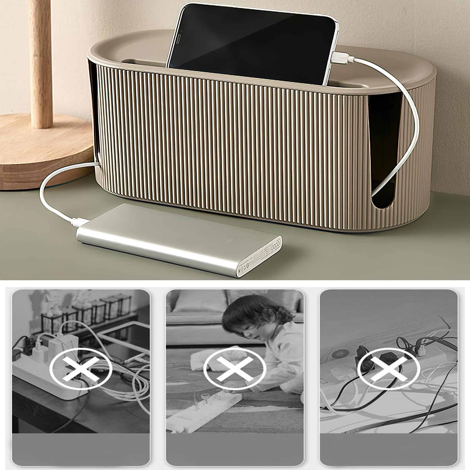 Caja Cables, Caja Cables Organizador, Caja para Cables, Caja Guarda Cables, Caja Organizadora Cables, Caja de Cable, Organizador para Caja de Gestión de Cable, para Cables Multijack