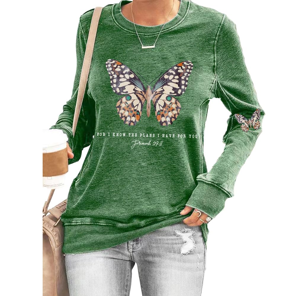 For I Know the Plans I Have for You Sweatshirts for Women Loose Fit Christian Sayings Christian Gifts Faith Shirt