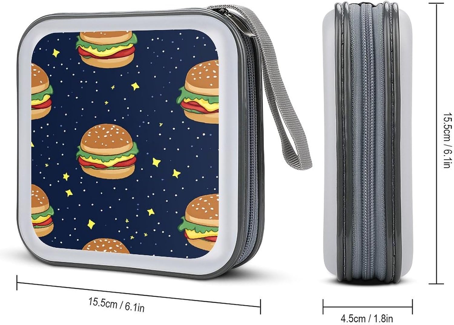 Cosmic Hamburger CD Case Portable DVD Storage Box CD Wallet Holder Binder Organizer for Car Home