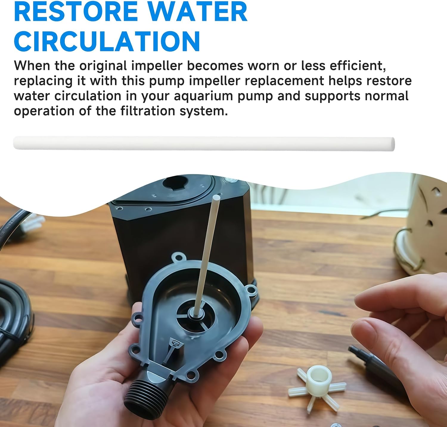 12756 Magnetic Impeller Replacement, 2-Pack | Compatible with Danner Mag Drive Pump Models 02712, 02722, 40132, 12B, Aquarium Pump Impeller, For Fish Tank Filter System