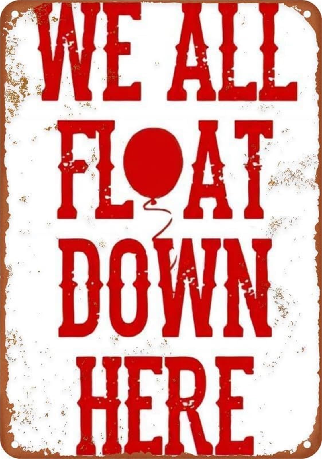 PKNVKZIDK Macabre Halloween Floating Phrase Faded Lettering Tin Sign Vintage Decor For Theater Stage Set Film Studio Prop Room 8 X 12 inch