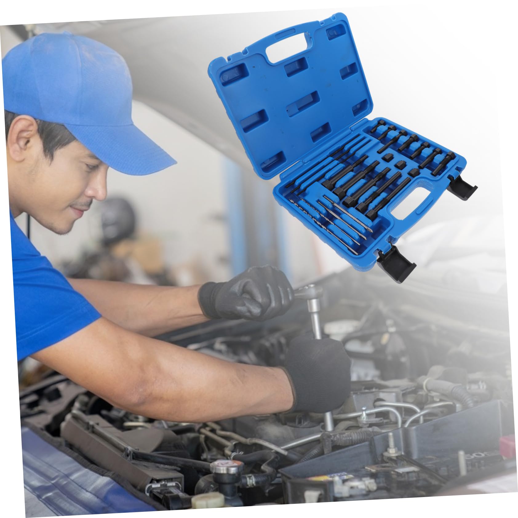 ULTECHNOVO Kit Extraction Bougie De Préchauffage Acier Abs 22 Pièces pour Voiture Réparation Moteur Automobile Entretien Professionnel