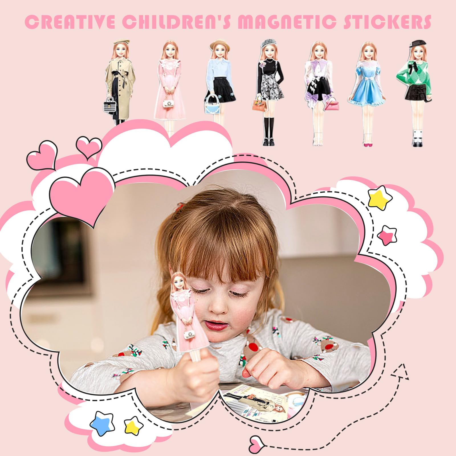 Muñecas de Vestir Magnéticas Muñeca de Papel de Vestir de Princesa Juguete de Juego de Viaje de Simulación y Juego Muñeca de Portátil para Vestir Princesas Regalo para Niña