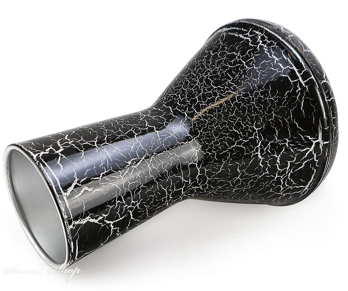 VD Vatan Darbuka, Tamburo orientale per bambini, in alluminio pressofuso, effetto laccato, colore: Nero/Bianco, 2040-S-B