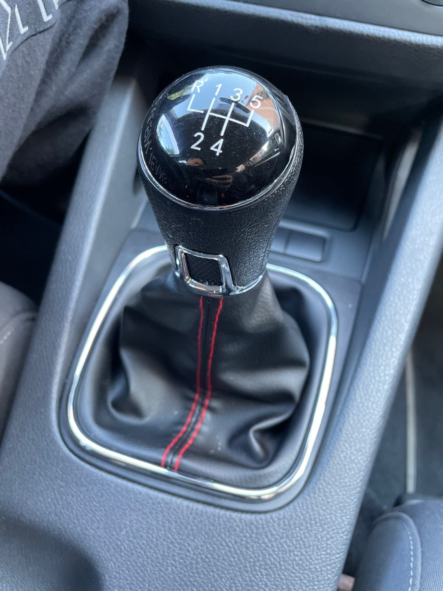 Auto 5/6 velocità Manuale Leva del Pomello del Cambio & Boot Gaitor in Pelle Nera Set per V&olkswagen per Golf 5 6 per Jetta V VI per Scirocco (Color : 6 Speed)