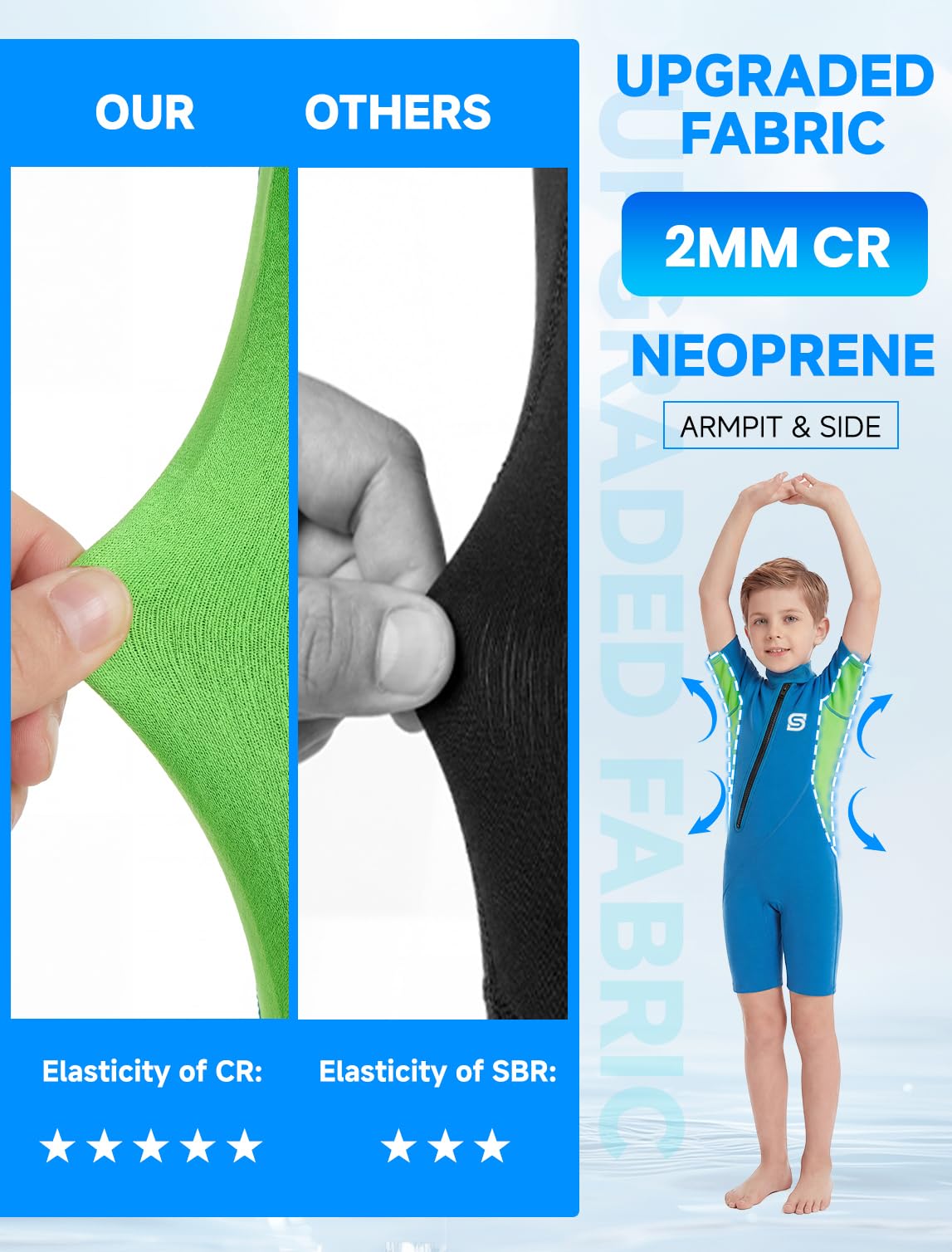 Muta per bambini, 2 mm, per ragazze e ragazzi, costume da bagno in neoprene termico caldo protezione solare con cerniera frontale ultra elasticizzata muta per sport acquatici - 5