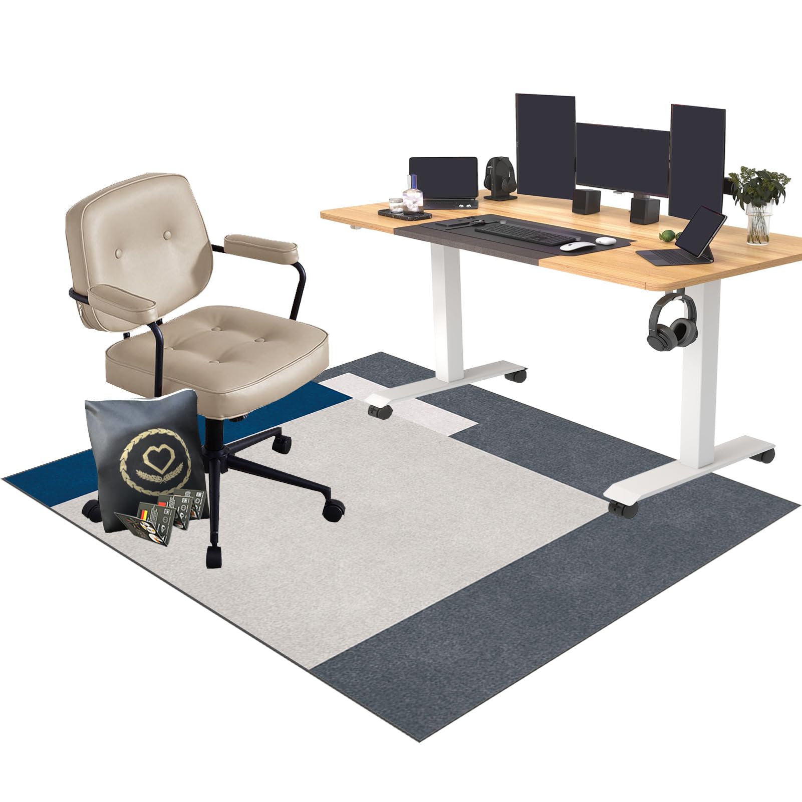 Alfombrilla para Silla de Oficina, Alfombra Gaming Suelo, Alfombra para Silla de Gaming, Alfombra de Suelo para Suelos Duros Laminado, Alfombra Gamer, Protector Suelo Silla Ruedas 80 x 160 cm