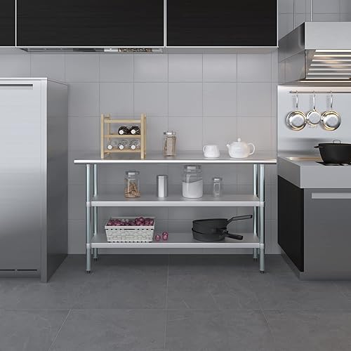 Vista 266 de Mesa de trabajo de acero inoxidable AmGood