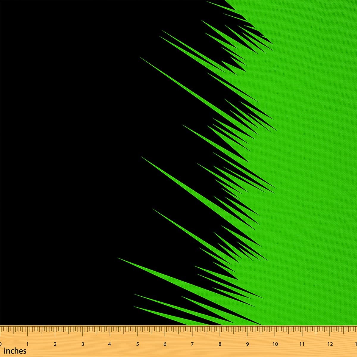 Homemissing Ombre Green Black Waterproof Outdoor Fabric for Chairs Abstract Art Fabric by The Yard Kids Modern Striped Art Upholstery Fabric for Geometric Reupholstery Fabric 5 Yards (L460*W150cm)