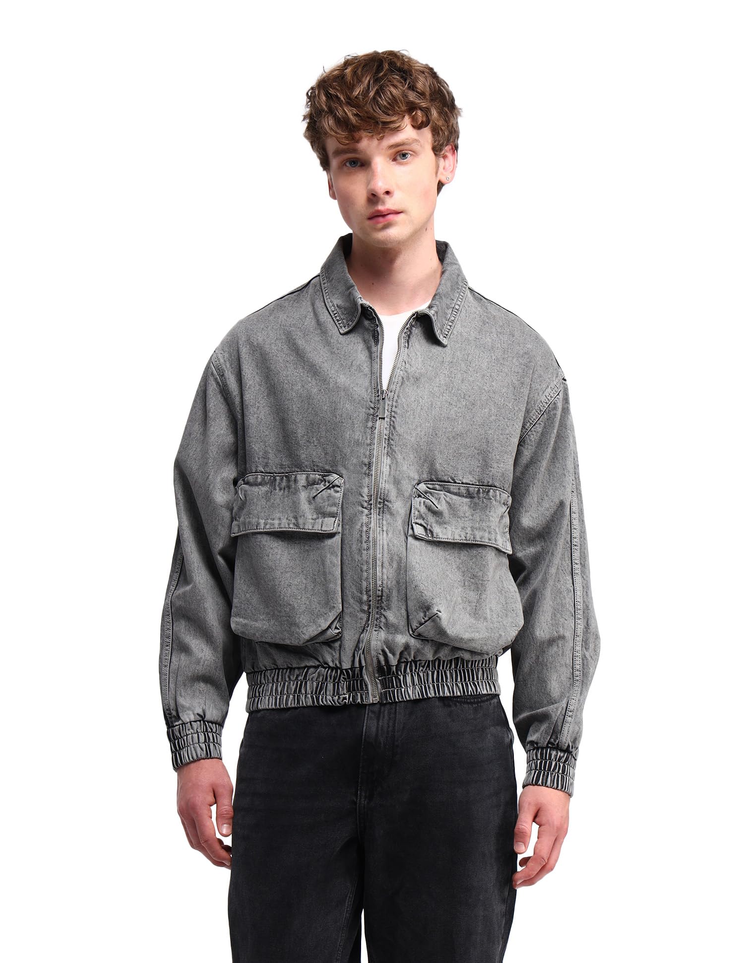 Flying Machine Solid Relaxed Fit Casual Jacket in neutral