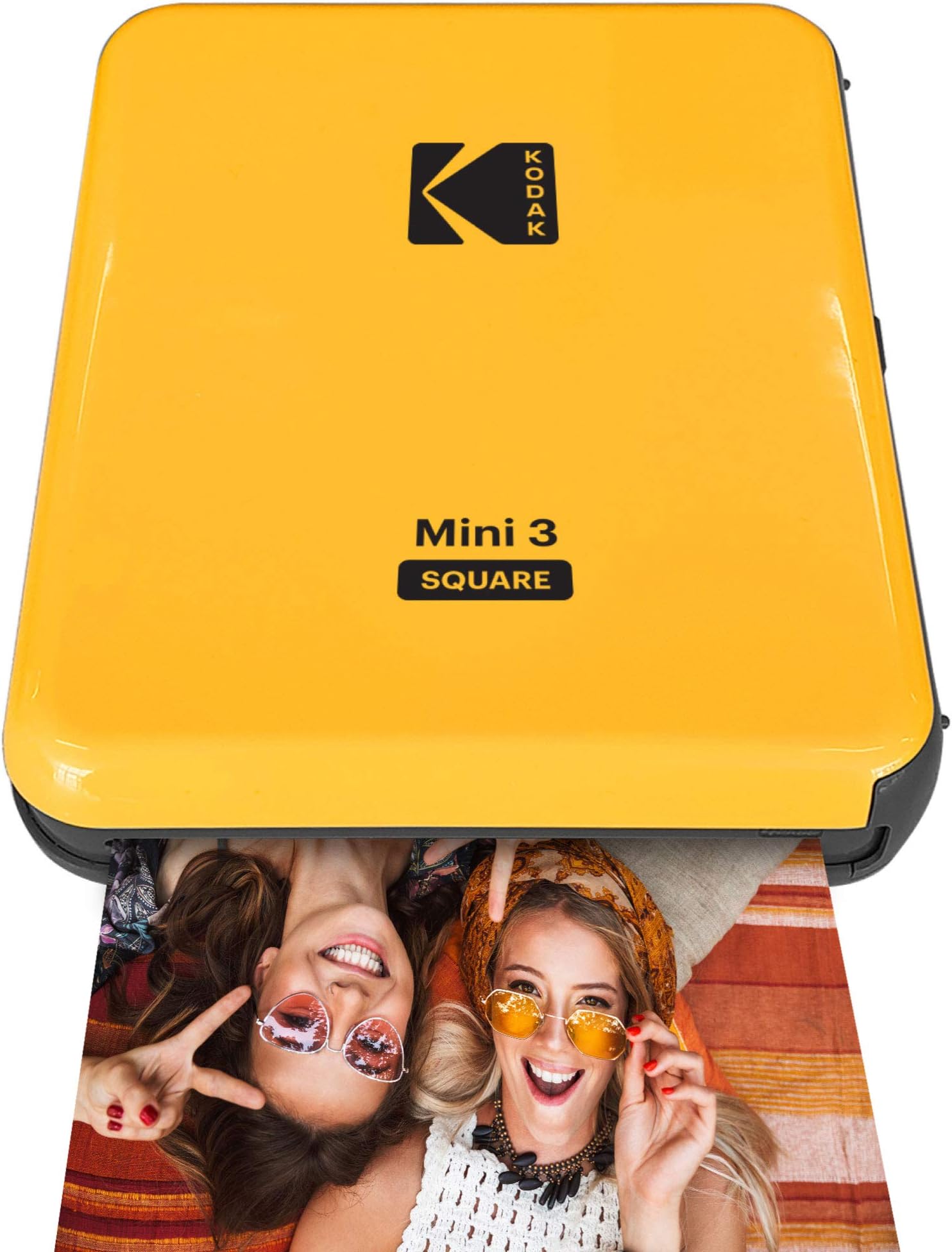 All-New Mini 3 Square Instagram Size Bluetooth Portable Photo Printer with 4PASS Technology - Yellow