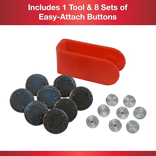 Miniatura 3 de SINGER 00841 Kit de botones de mezclilla, 8 juegos con herramienta,