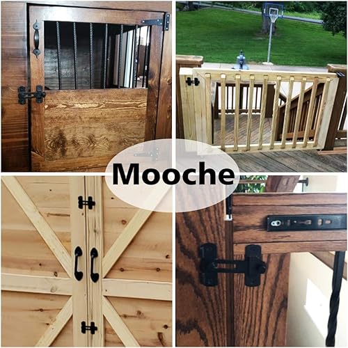 Miniatura 5 de MMK001B-2P - 2 pestillos de puerta abatible, cerradura de seguridad para puerta corrediza, cierre de puerta de granero, 4 x 2.8 pulgadas, acero