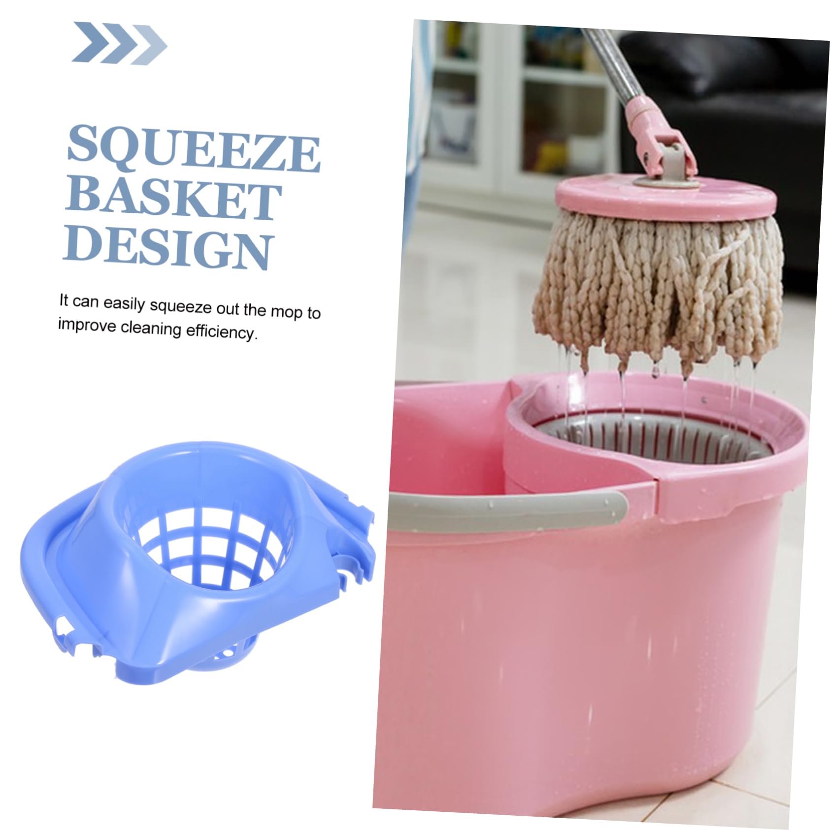 2 Piezas Cesta Exprimidora para Cubeta De Fregona Limpieza Balde Mop con Accesorios para Cubos De Fregar Cesta del Cubo De La Fregona Trapeador Cubo De La Cesta El Plastico Azul