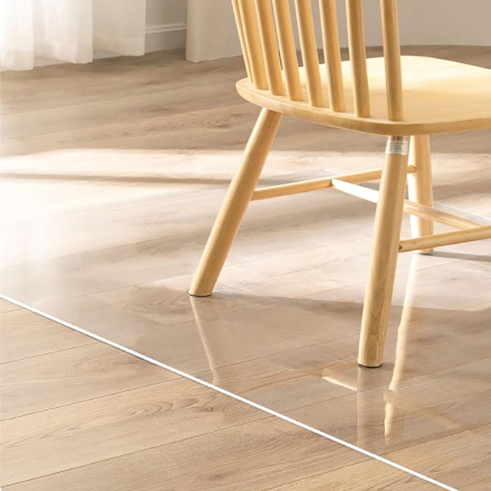 Tapis de protection de sol imperméable en PVC transparent personnalisable - Rectangulaire - 100 x 400 cm - Facile à nettoyer - Idéal pour les chaises de bureau et la protection des poils