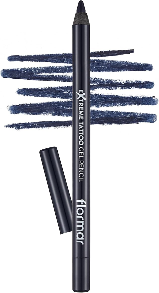 Flormar Extreme Tattoo Gel Pencil – Eyeliner Gel Waterproof Effet Tattoo – Crayon Pailleté Prune Hautement Pigmenté – Maquillage Yeux Longue Tenue pour Femme, 004 Intense Blue