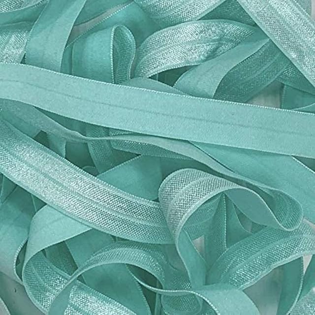 Plush Addict 16mm Elastic, The Perfect Sewing Accessory for Making Masks, Hair Band or Hair Ties and All Garments requiring fold Over Elastic - Aqua - 1 Metre