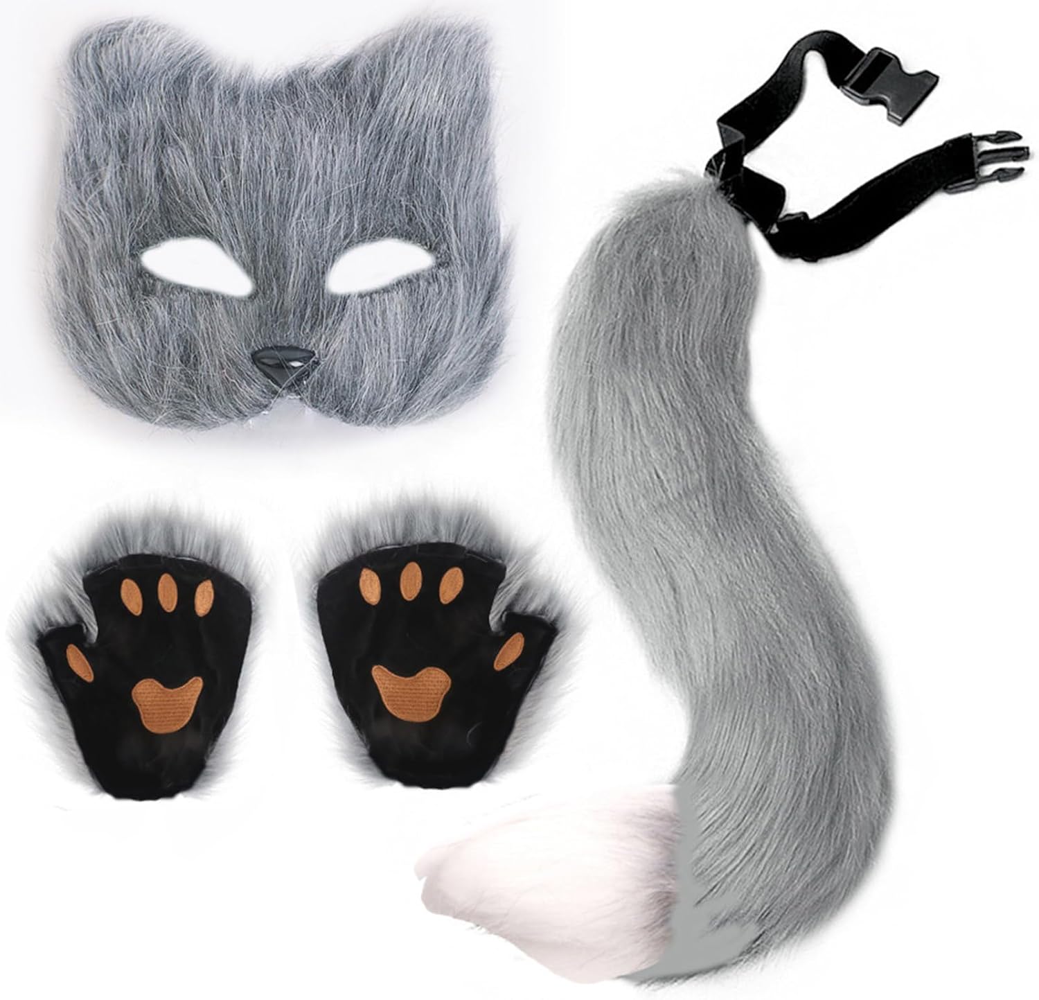 Birthday Party Brown Wolf Complete Costume Furry Cosplay  Fancy Dress Christmas Adult Size main image 1