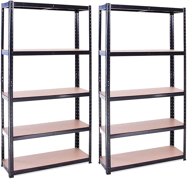 G-Rack Garage Shelving Unit: 90cm x 30cm x 60cm | 2 bay, Black 5 Tier Unit | 175kg Load Weight Per tier (875kg Per Rack) | For your Garage & elsewhere! | Shelf unit | Van Racking