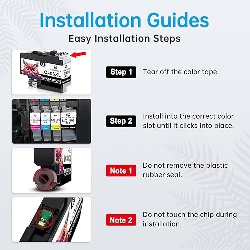 Miniatura 5 de LC406 XL LC406XL - Cartuchos de tinta negra de rendimiento extra alto para Brother LC406XLBK LC406BK LC406 XL BK para impresora Brother MFC-J4335DW