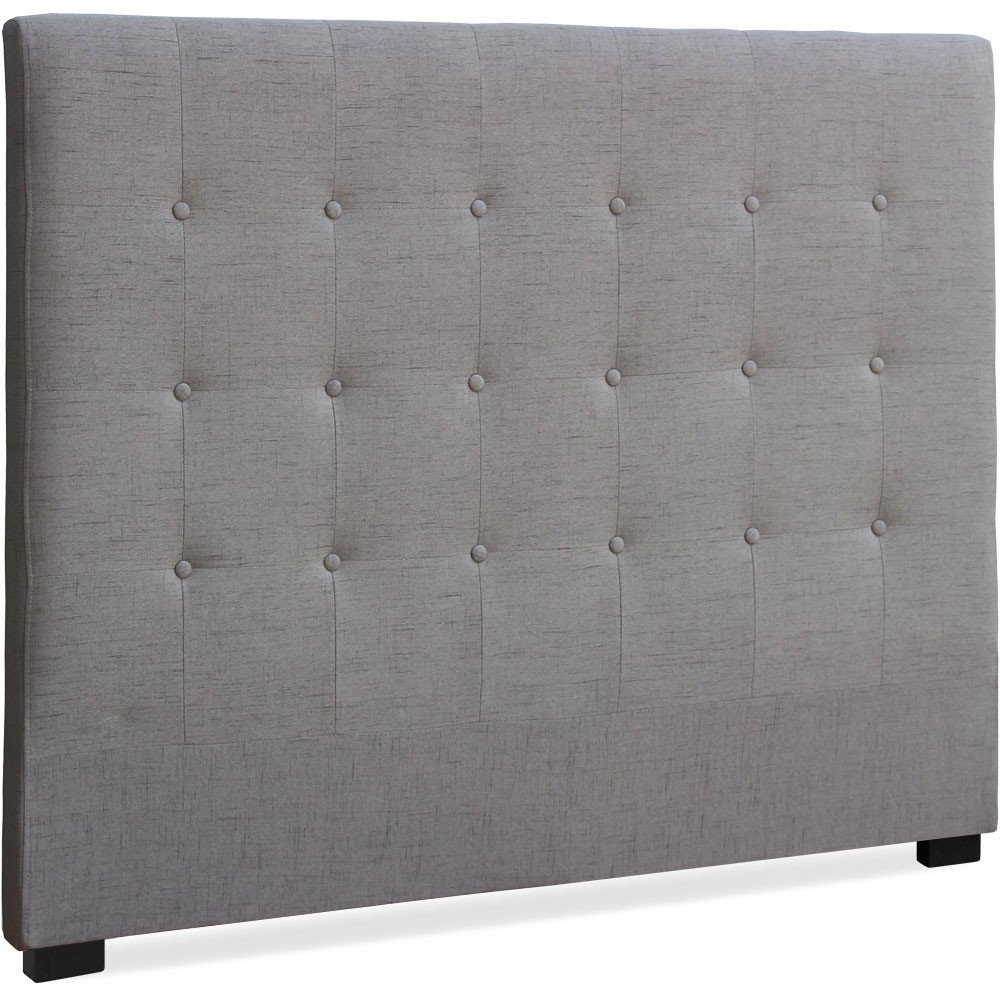 Menzzo Tête de lit Luxor 140 cm – Tissu Taupe capitonné – Design élégant Contemporain – Tête de lit rembourrée pour lit Double – L140 x P8 x H120 cm