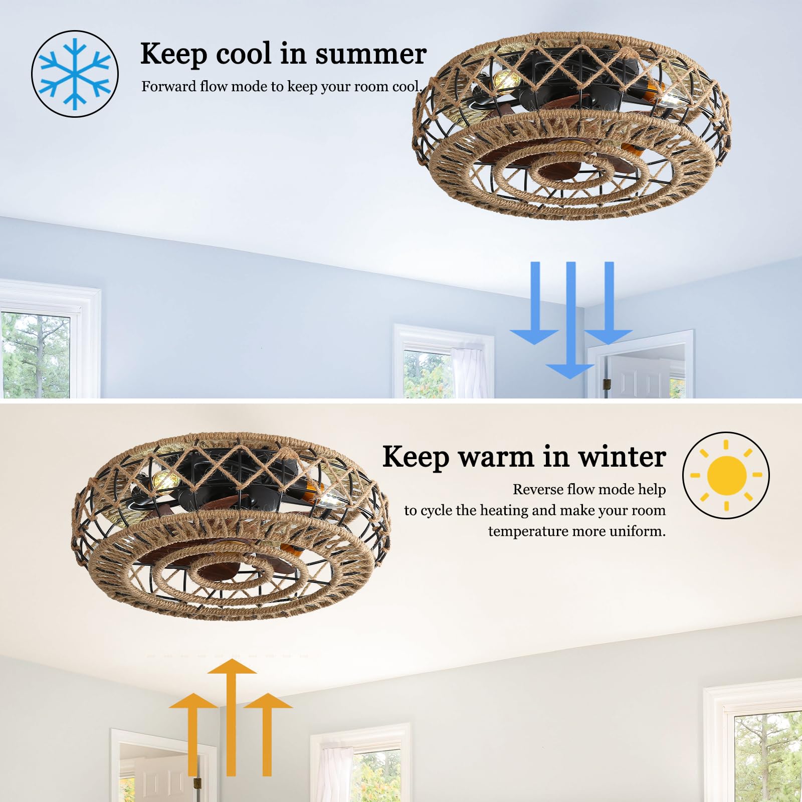 Rope Light Ceiling Fan Trim