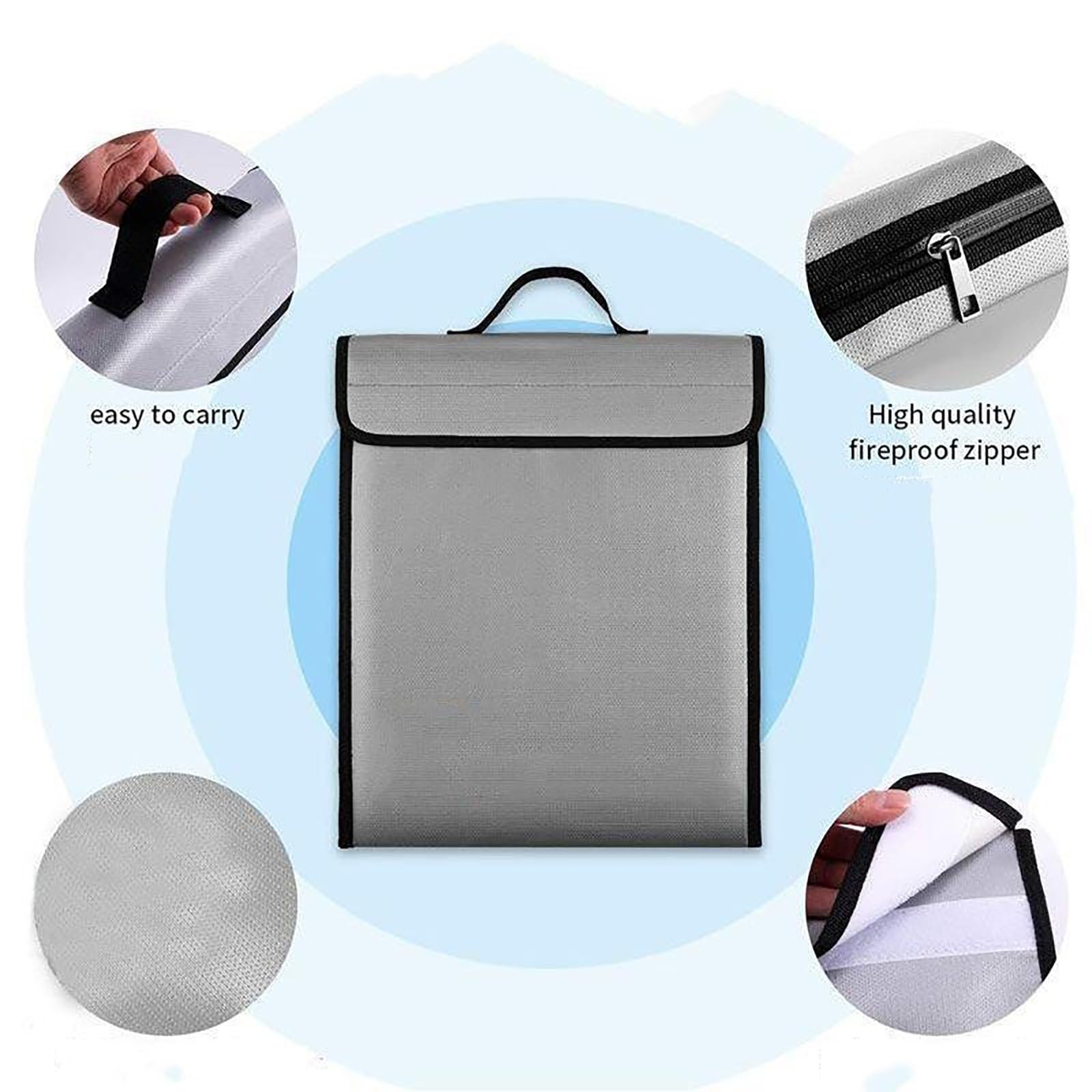 Borsa per Documenti Ignifuga e Impermeabile Porta Libretto Moto Portadocumenti Barca Impermeabile Porta Documenti per Passaporto Denaro Documenti Viaggio(A,30 * 20 * 5CM)