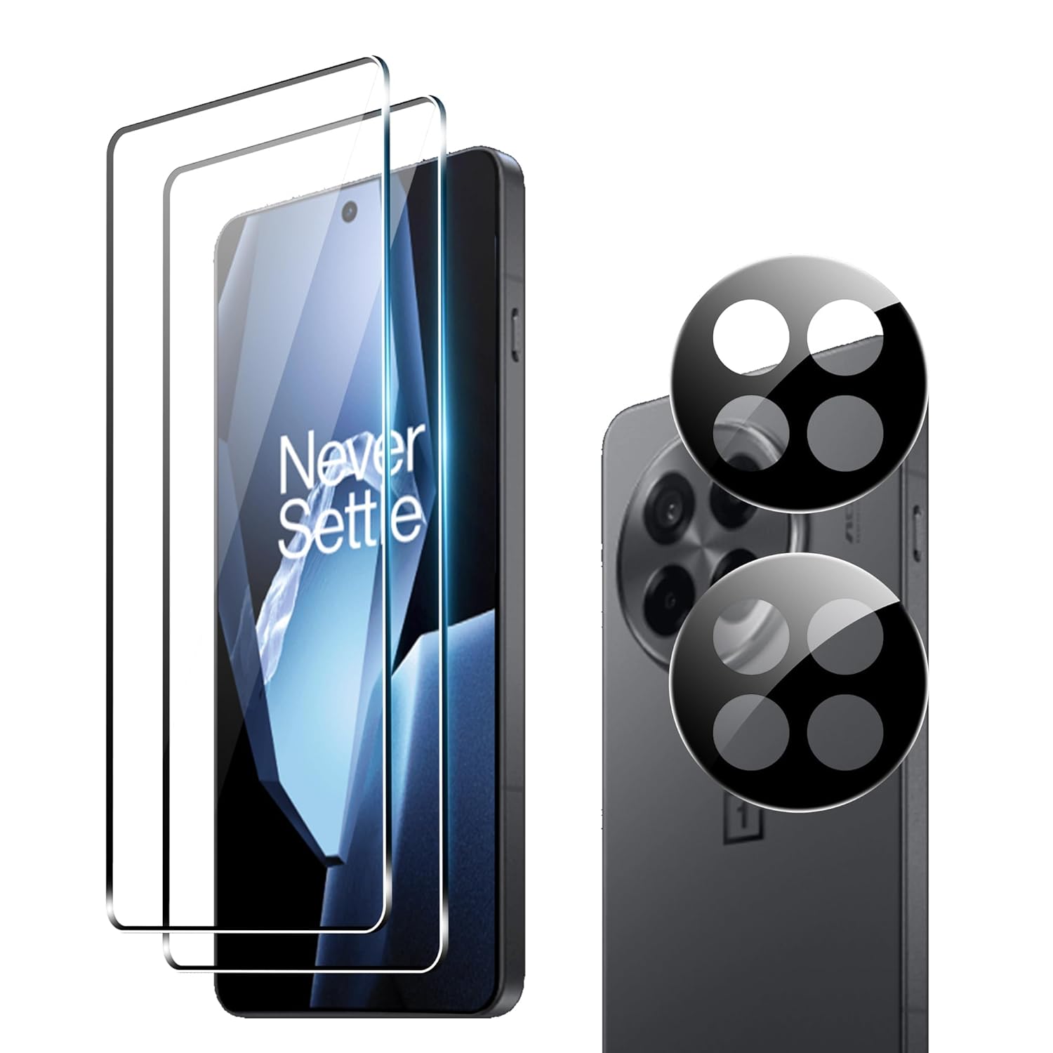 HPTech Precure® (2+2 PACK) For OnePlus 13R Screen Protector With Camera Lens Protector, 9H Hardness Anti-Scratch Tempered Glass Flim, Case Friendly, Anti-Fingerprint,Anti-Scratch HPTech Precure® (2+2 PACK) For OnePlus 13R Screen Protector With Camera Lens Protector, 9H Hardness Anti-Scratch Tempered Glass Flim, Case Friendly, Anti-Fingerprint,Anti-Scratch