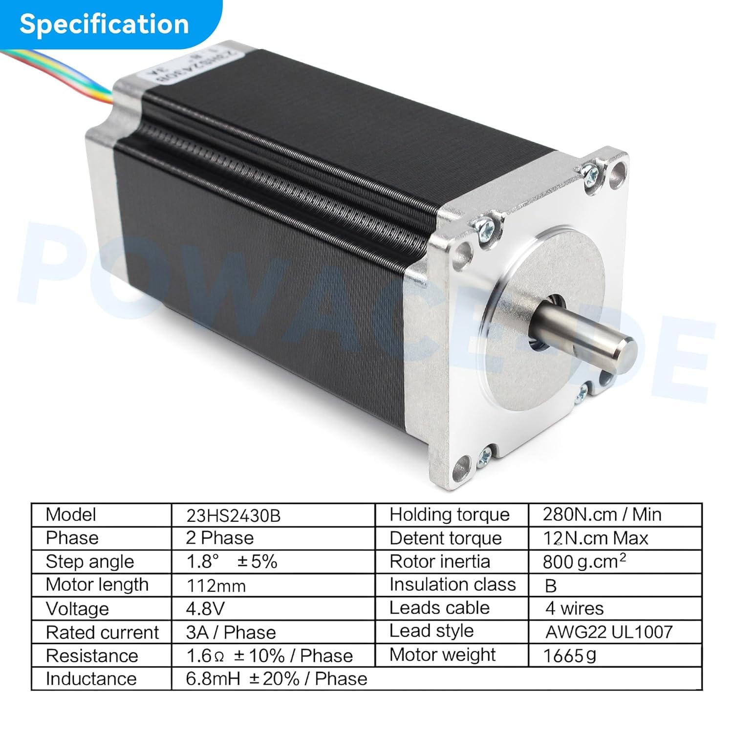 RATTMMOTOR Schrittmotor 3 Stück Nema 23 Stepper Motor, Doppelwelle 4 Drähte Stepping Motor 2.8Nm (425oz.in) 3A 1.8 deg 57x57x112 mm für 3D-Drucker/CNC-Fräsmaschine