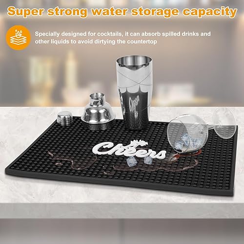 Miniatura 4 de Lexenic Tapete de goma retro de secado rápido para bar en casa, tapete de goma retro de secado rápido para encimeras de bar de cocina, tapete