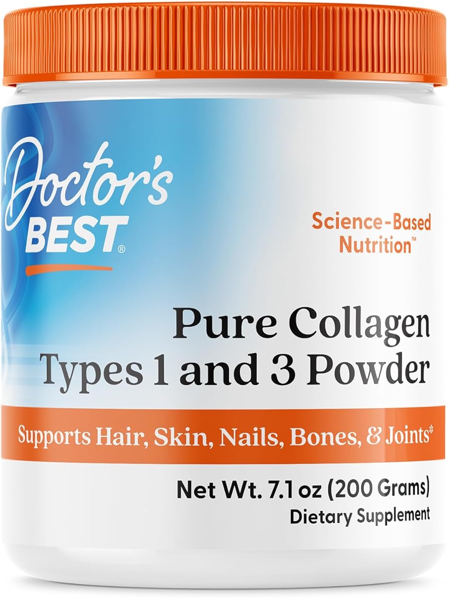 Doctor's Best Pure Collagen Types 1 & 3, Promotes Healthy Skin Hair & Nails – Bone & Joint Support, 7.1 Ounce (Pack of 1)