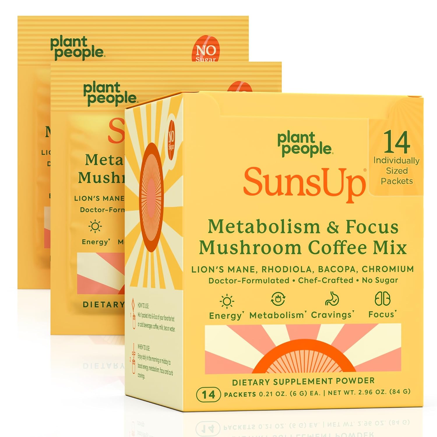 SunsUp Metabolism & Focus Mushroom Coffee Mix Medium
