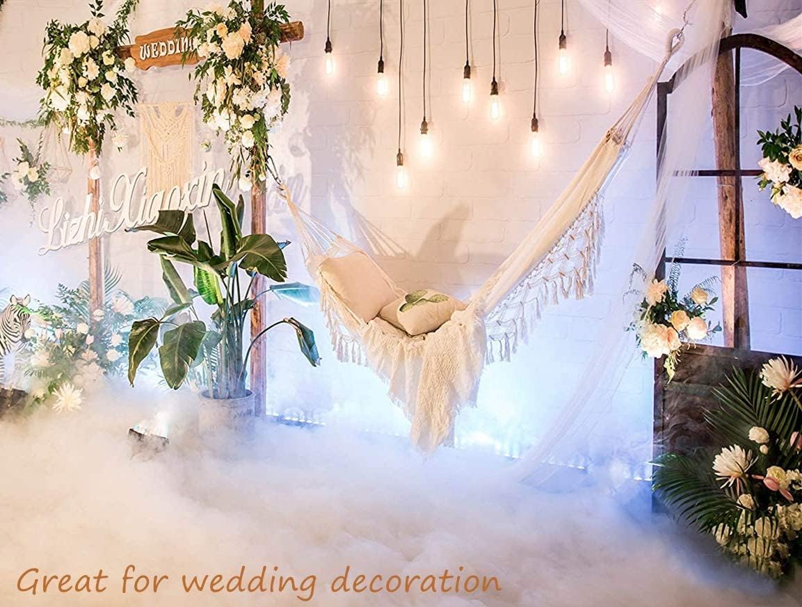 Boho Brazilian Double Hammock Macrame Tree Hammock Swing Net Chair 450lbs Two Person Bed for Indoor, Outdoor, Patio, Porch, Backyard, Garden, Wedding Decor, Beige