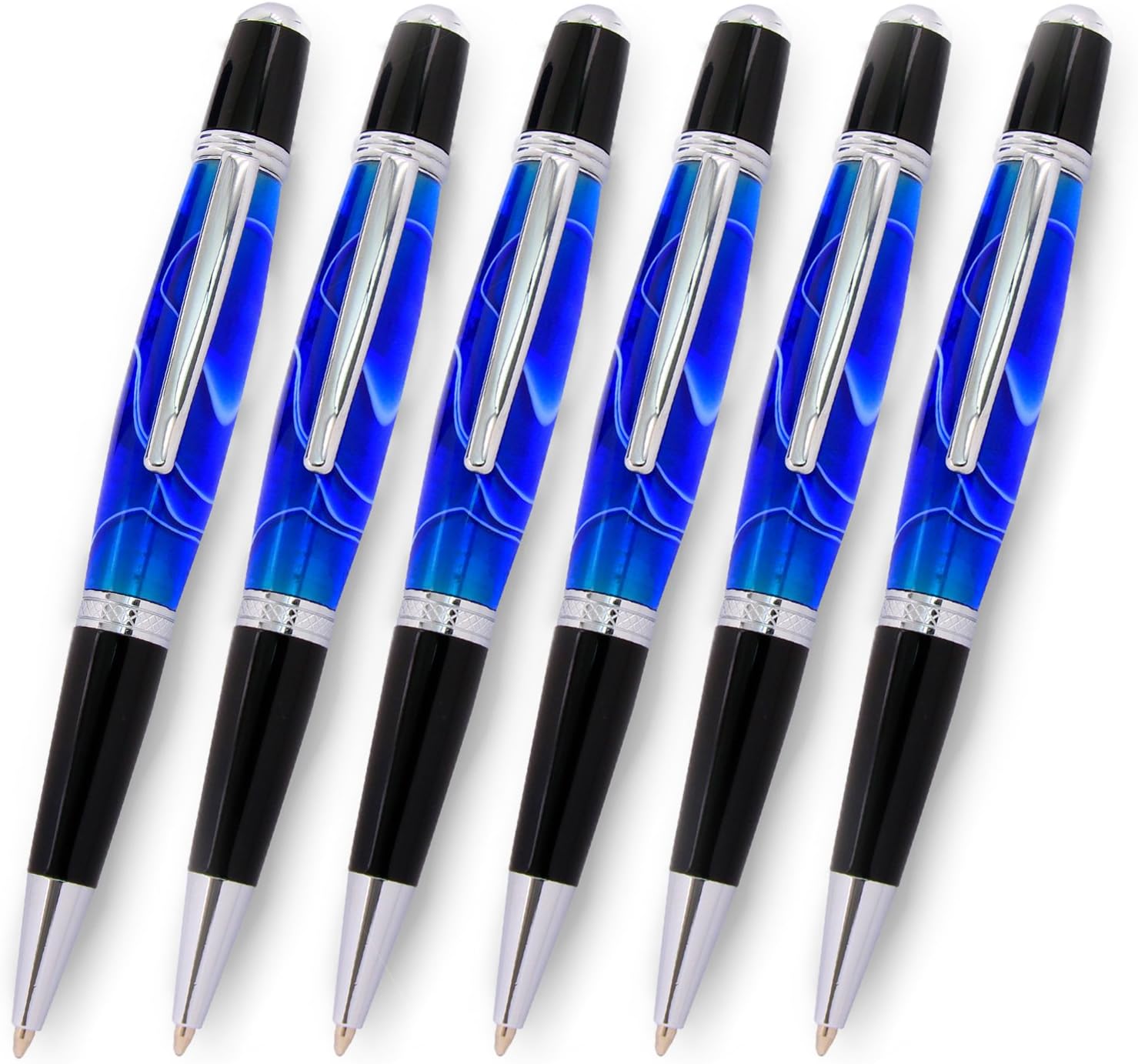 Legacy Woodturning, Viceroy Pen Kit - Chrome and Black Chrome, 6 Pack