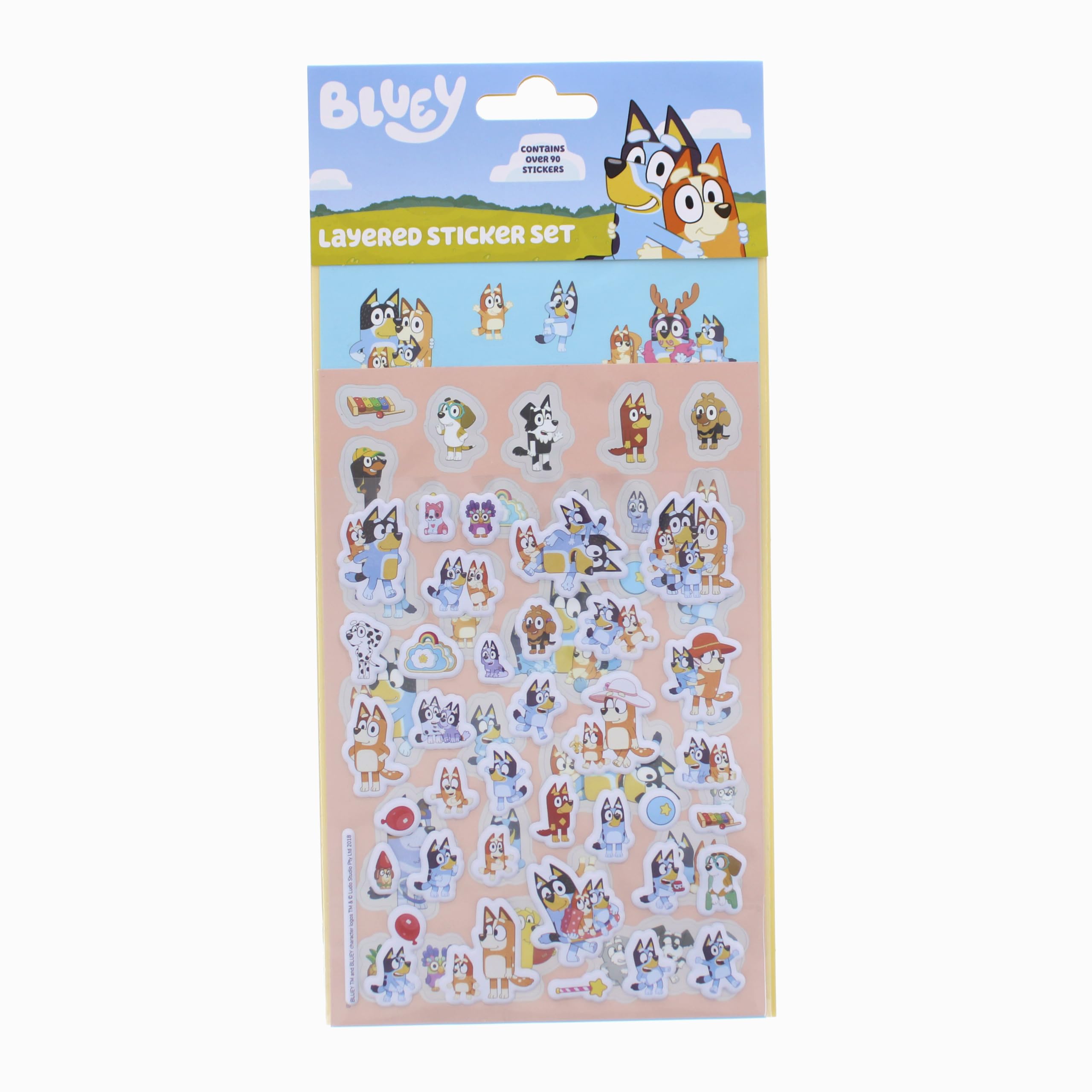 Blueprint Collections Multicoloured Bluey Sticker Set | Over 90 Colourful Stickers For Kids | Layered Character Stickers For Crafts, School & Play | Bluey Stationery & Gifts