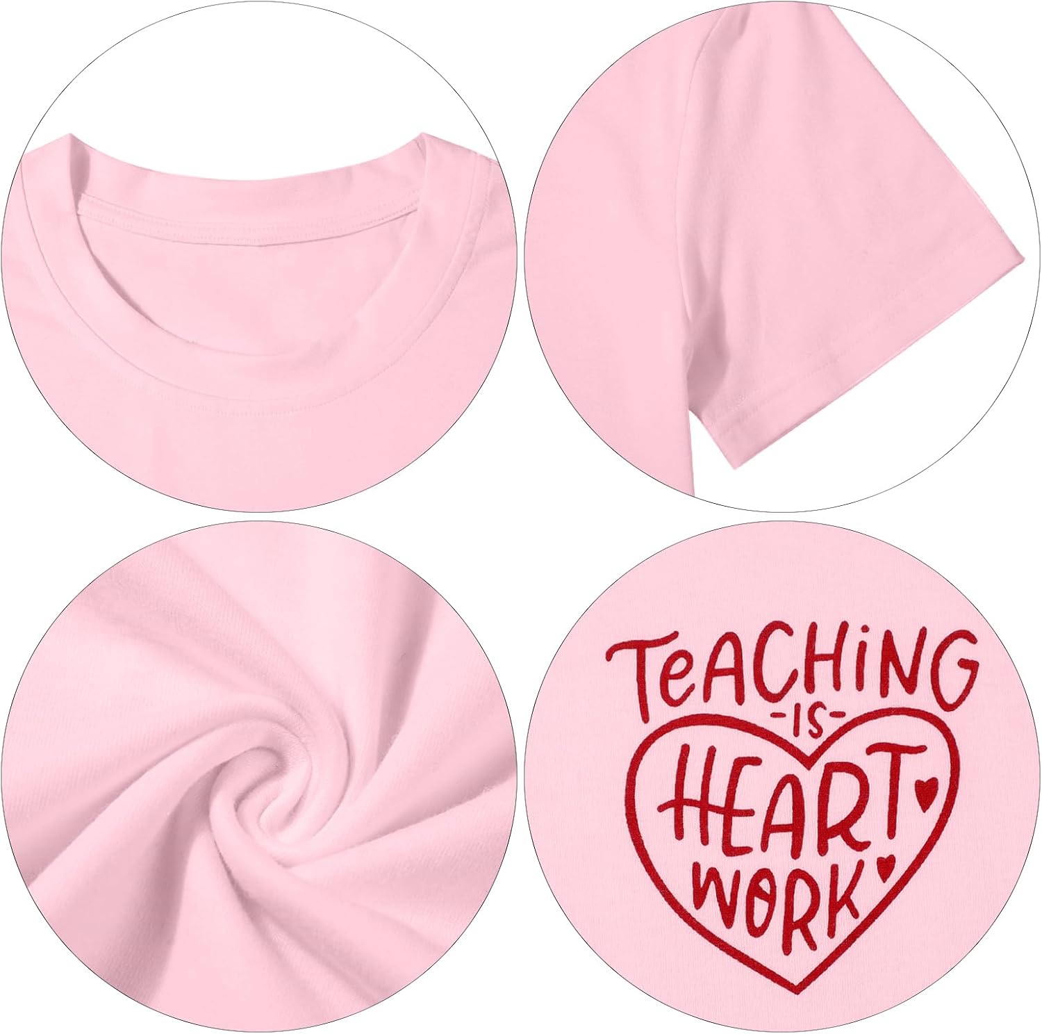 Teacher Valentine Shirt for Women Teaching is Heart Work T-Shirt Love Heart Short Sleeve Tee Casual Teachers Tops - Image 7