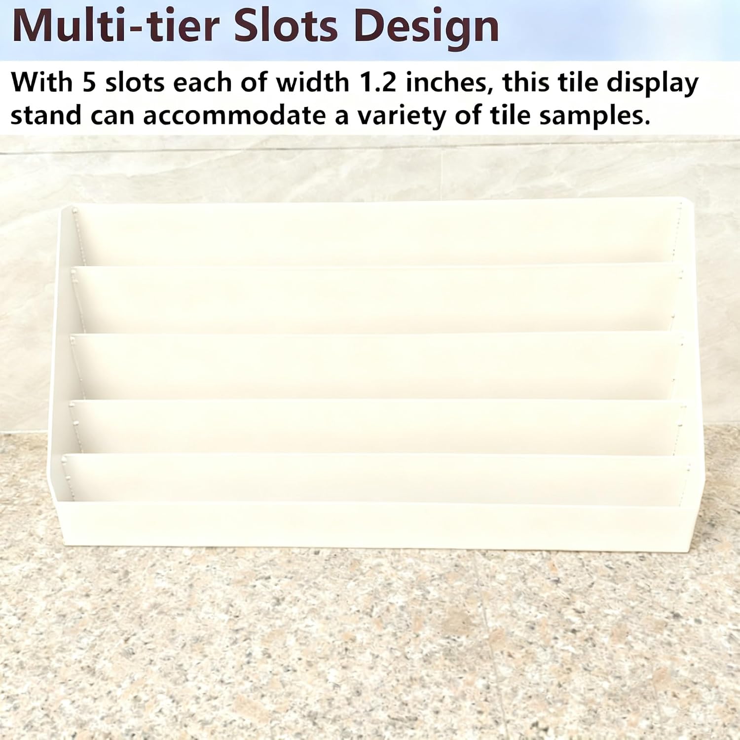 Multi-Tier Wooden Floor Display Stand, Small Decorative Tiles Sample Storage Rack, Heavy-Duty Stone Plates Holder for Exhibition Halls & Retail Stores(66x18x35cm/26x7.1x13.8inch)