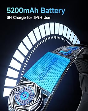 Bearwindネックファン、ネックサポート付きターボポータブルファン3個、スピード4段階&LEDディスプレイ、5200mAh充電式パーソナルファン、ハンズフリーウェアラブルブレードレスクーラー、旅行の誕生日、男性、女性のギフト