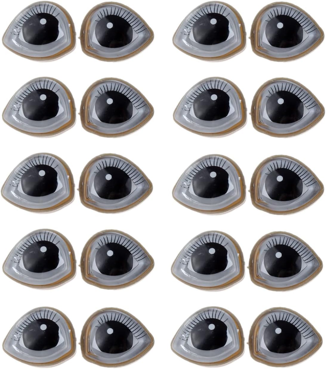 dophee Eyelash Plastic Doll Eyes, Plastic Safety Eyes with