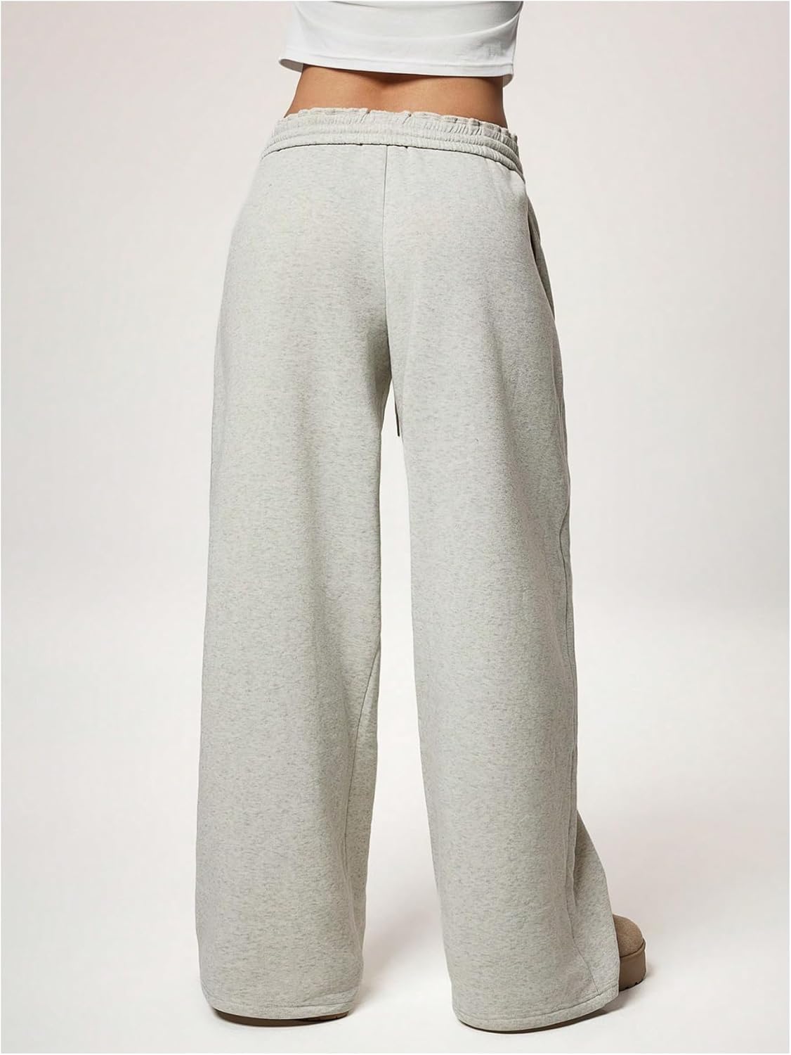 GORGLITTER Women's Low Rise Baggy Pants Wide Leg Sweatpants Foldover Y2k Athletic Workout Joggers Track Pants Trousers - Image 2