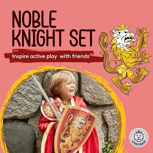 Miniatura 8 de Liontouch Espadas, escudos y hachas de juguete Noble Knight para dos niños, azul y rojo  Juego de simulación medieval en espuma para niños con tema